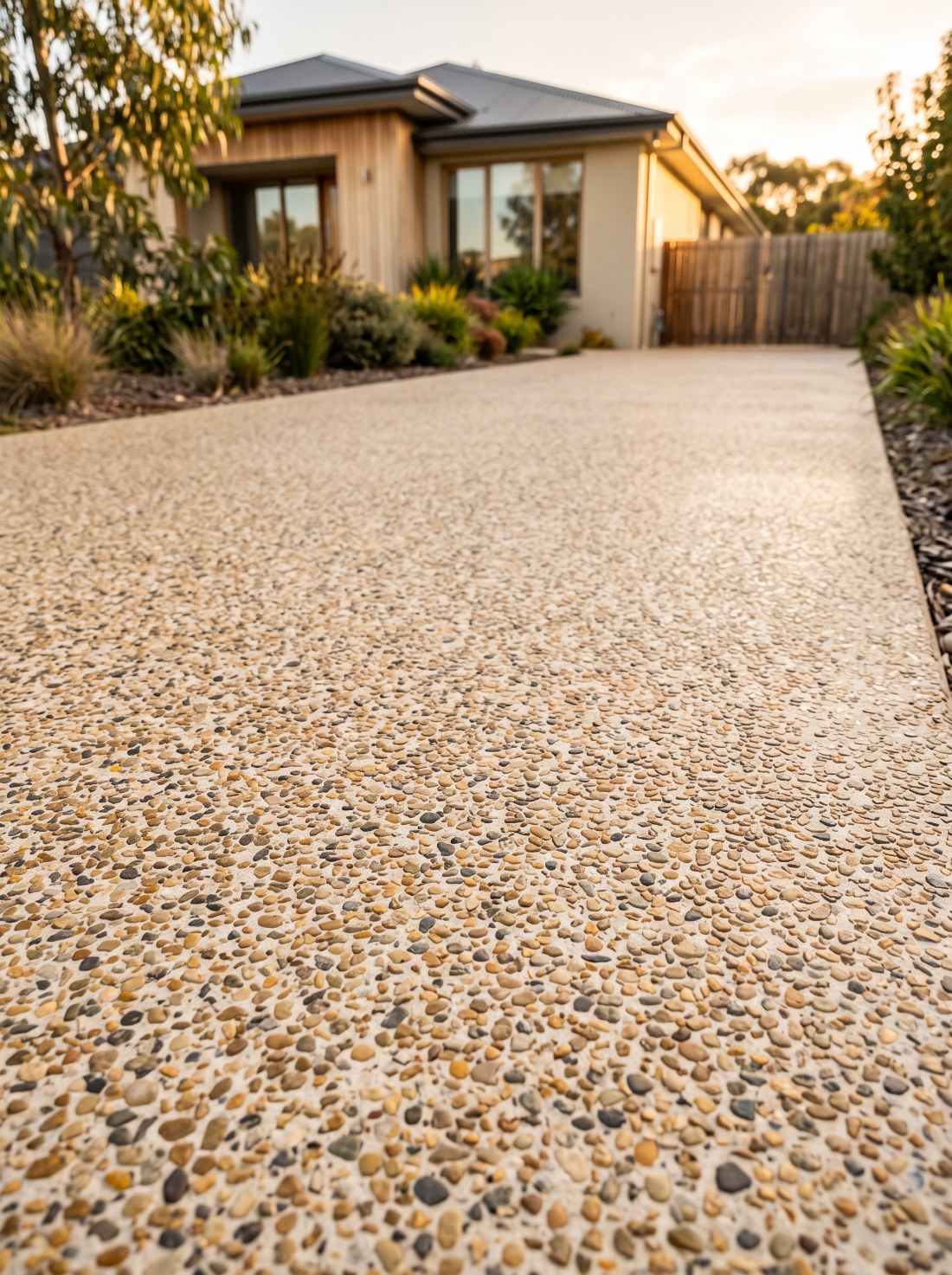 Exposed Aggregate Concrete at a Launceston home