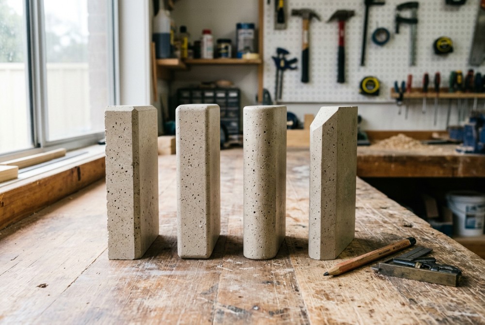 Edge profiles, a custom concrete benchtop in Launceston