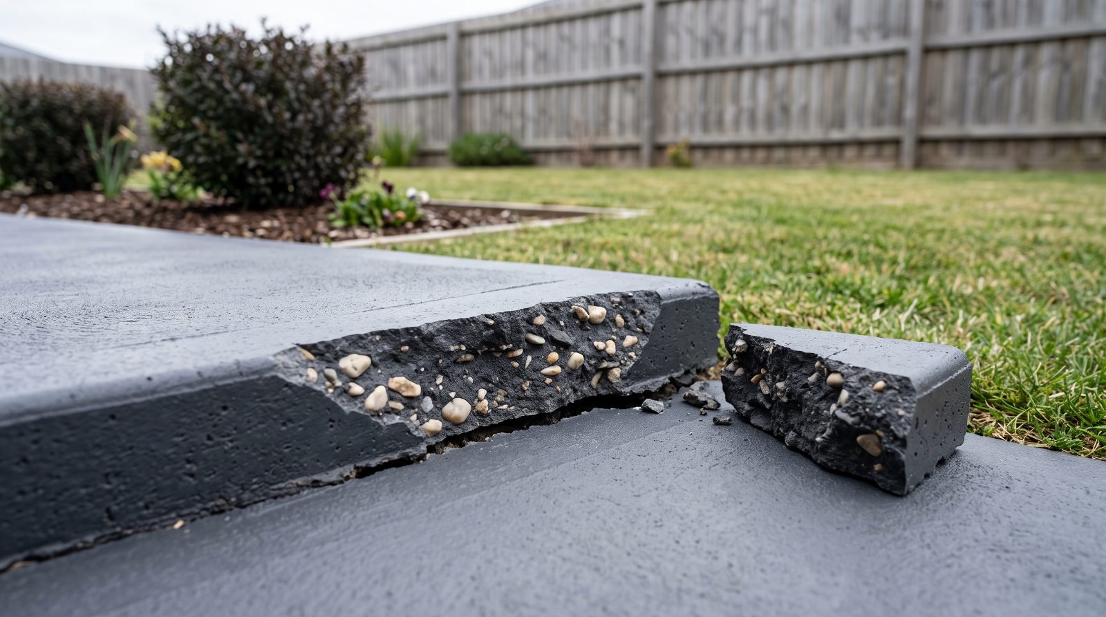 What through-colour looks like later, coloured concrete in Launceston