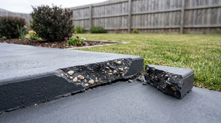 What through-colour looks like later, coloured concrete in Launceston