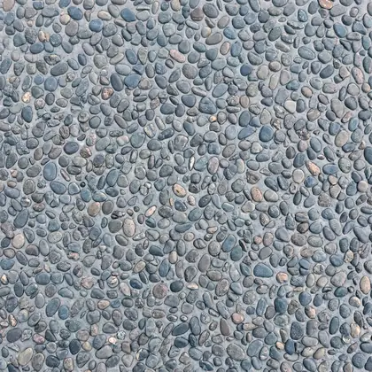 Bluestone exposed aggregate concrete, a cool blue-grey blend