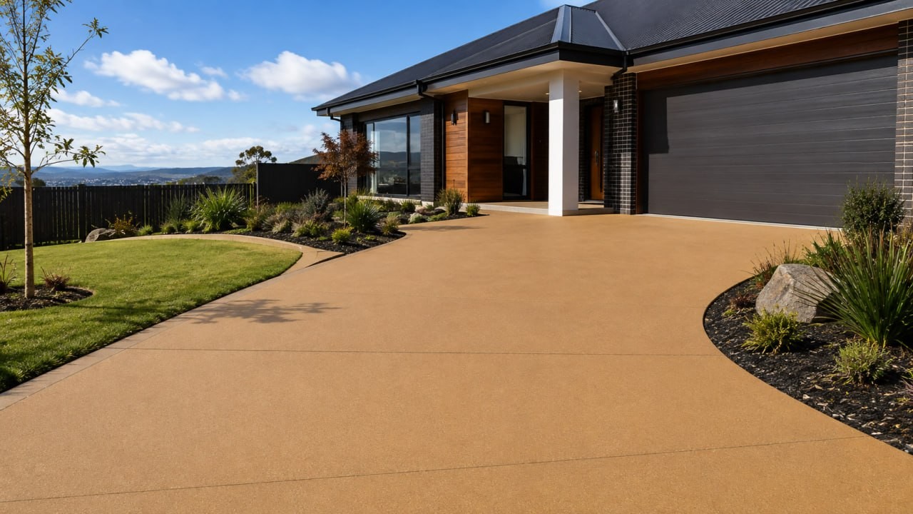 Coloured Concrete at a Launceston home