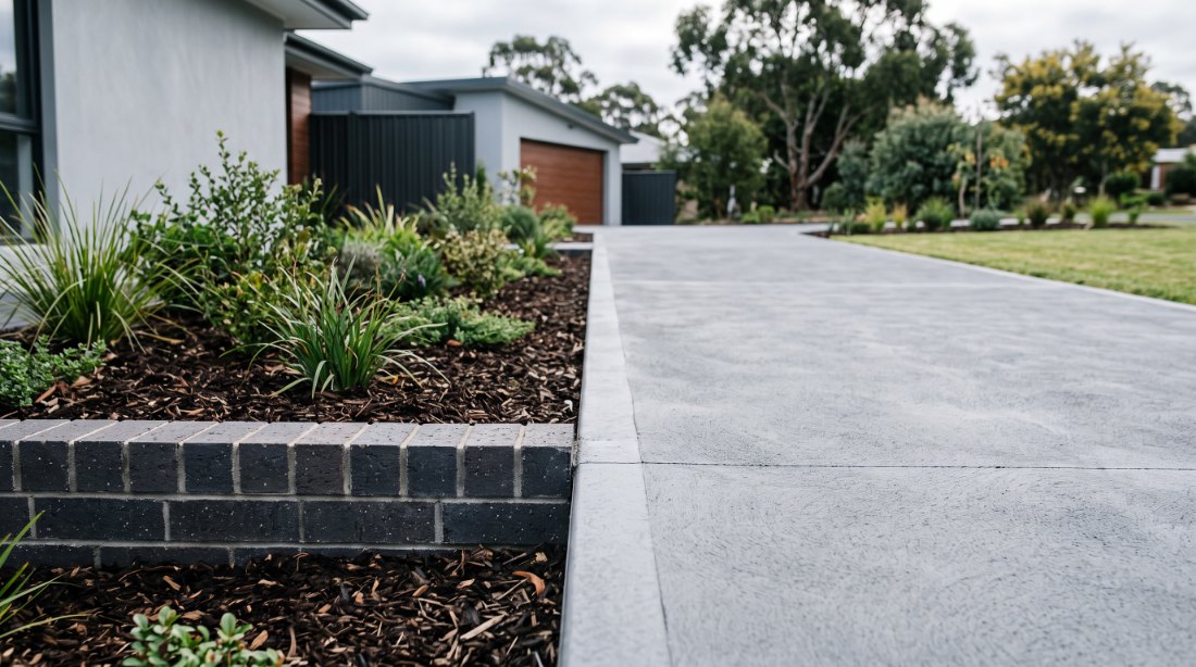 Edge against a garden bed on a Launceston driveway