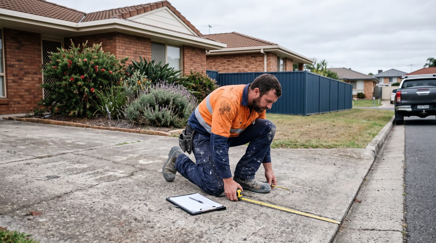 Measuring a driveway before quoting it