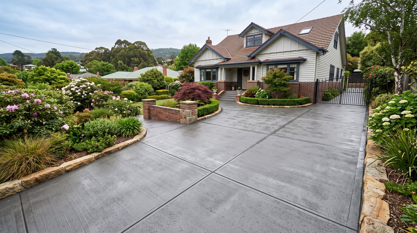 Saw-cut joints on a Launceston driveway