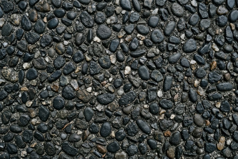 Charcoal and black, exposed aggregate concrete in Launceston