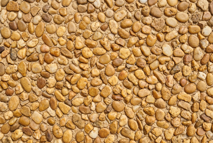 A honey exposed aggregate blend, close up