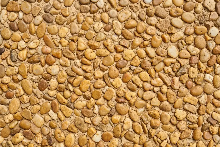 A honey exposed aggregate blend, close up