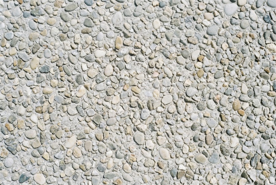 Silver and white, exposed aggregate concrete in Launceston