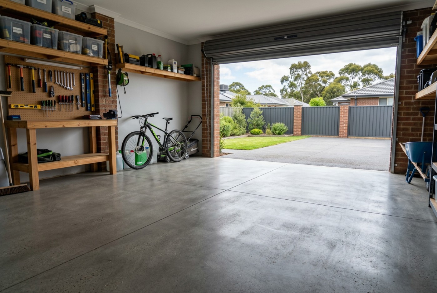 Garage floors, a concrete shed slab in Launceston