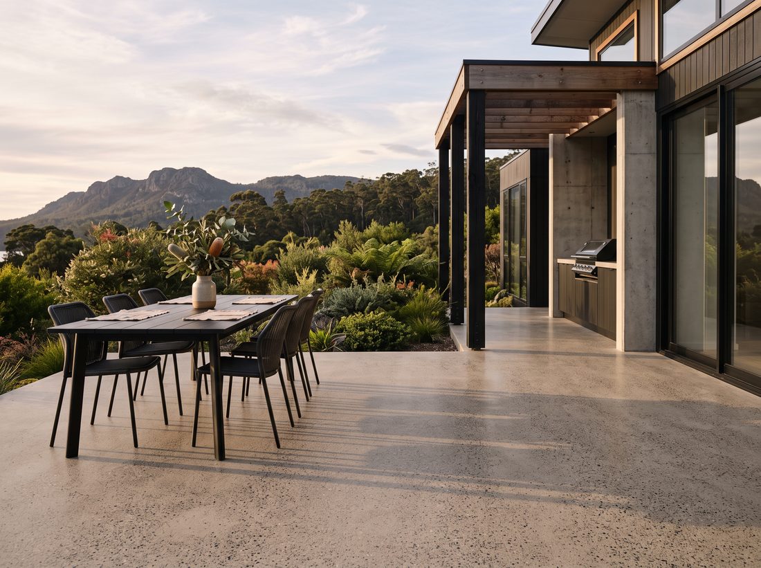 Honed Concrete at a Launceston home