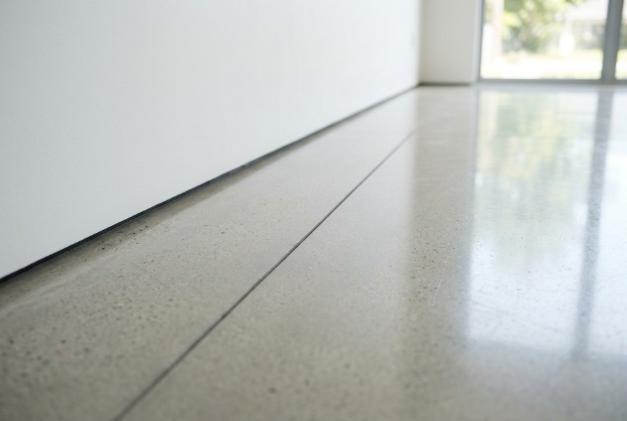 The junction detail, a polished concrete floor in Launceston