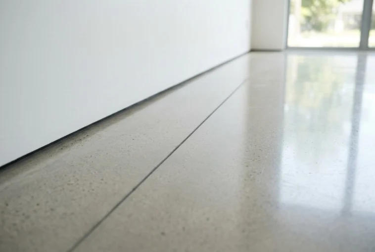 The junction detail, a polished concrete floor in Launceston