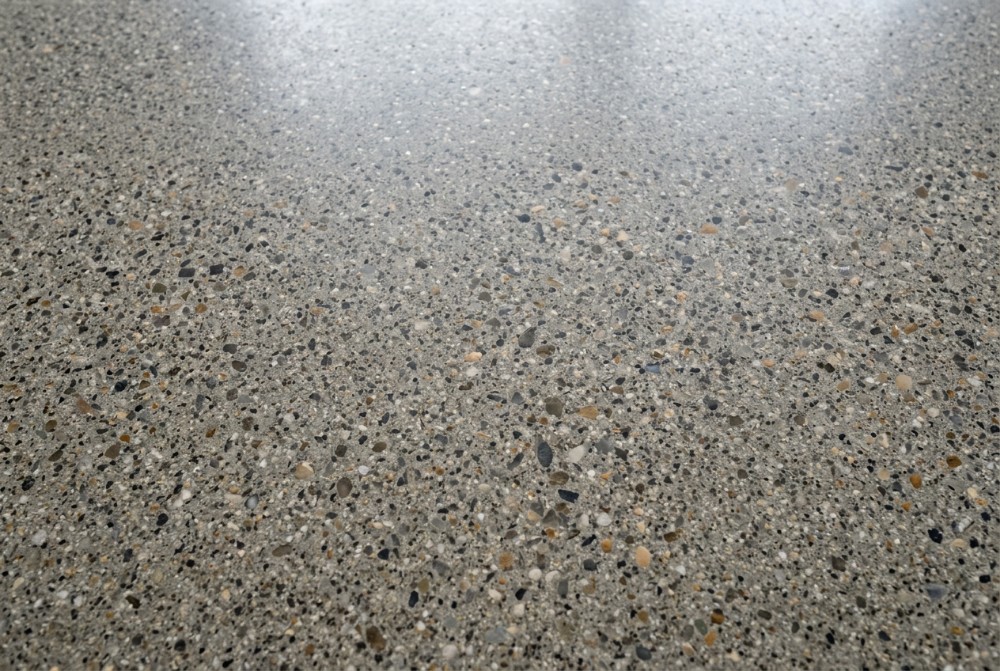 Salt and pepper, close up, a polished concrete floor in Launceston