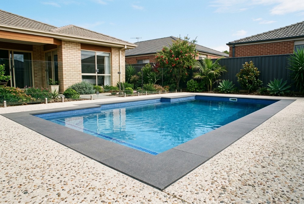 matching or contrasting on a concrete pool surround