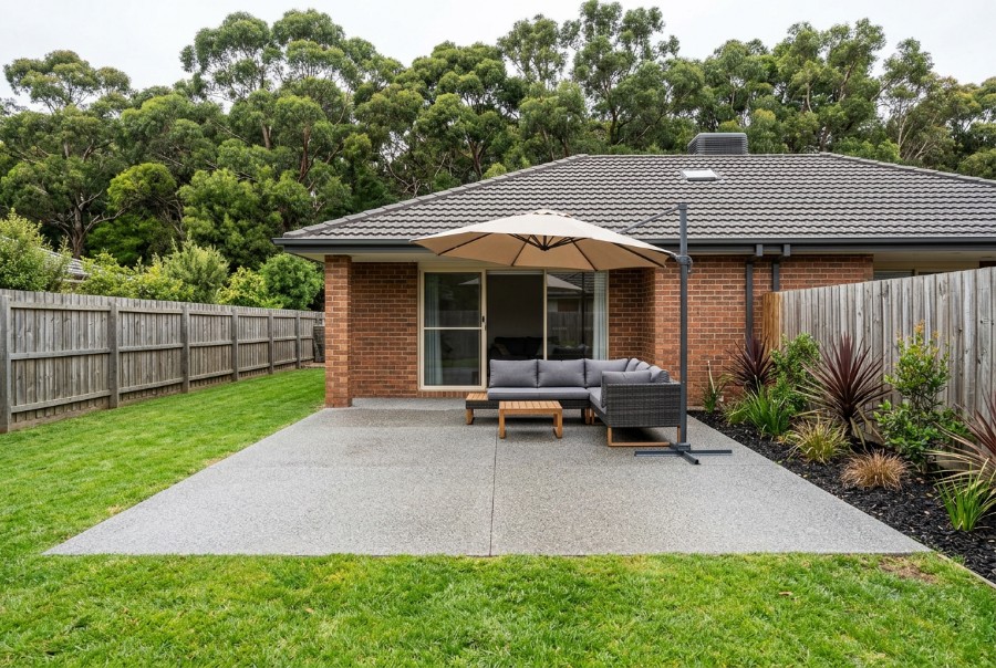 The open entertaining slab at a Launceston home