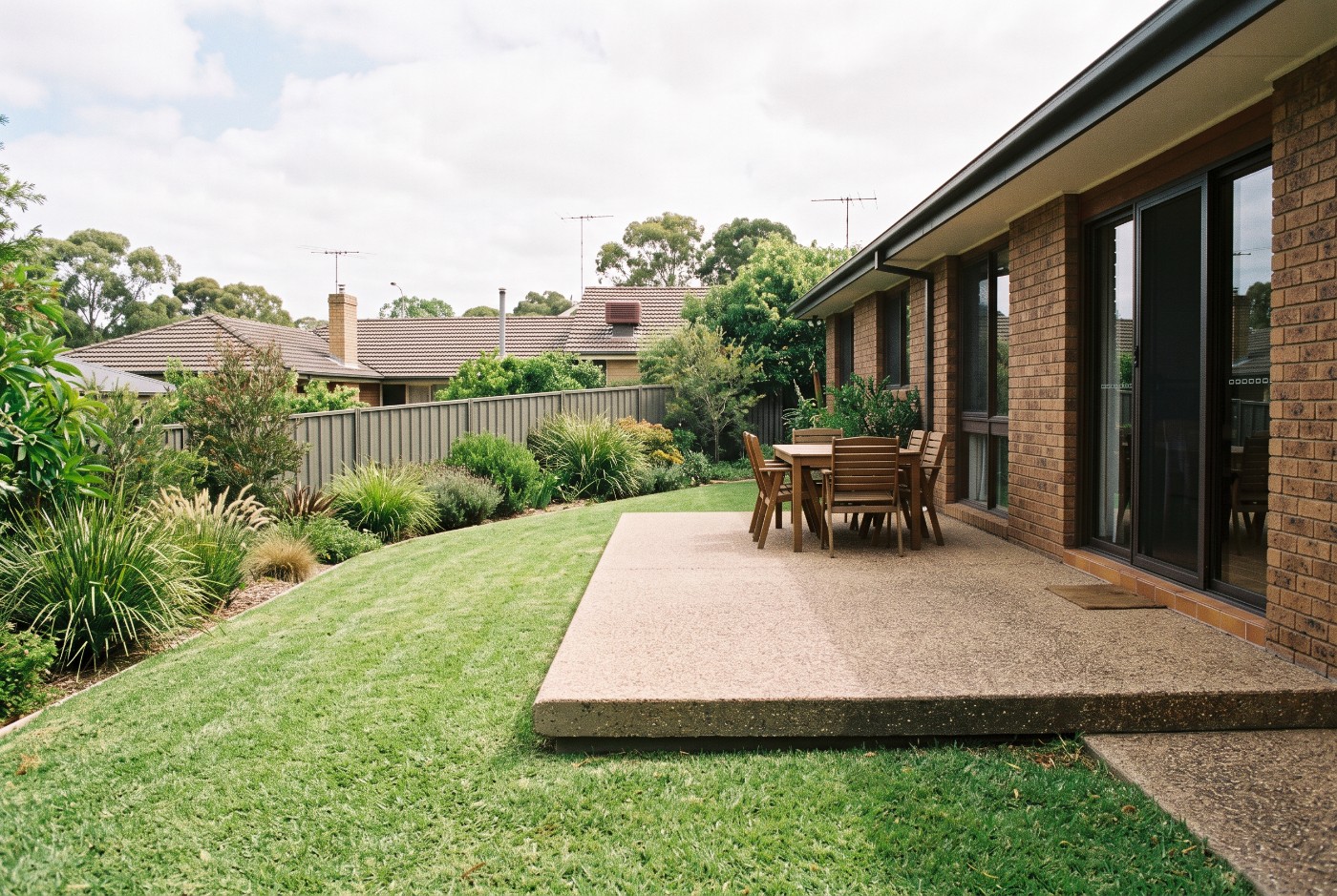 Stepped down to the lawn at a Launceston home
