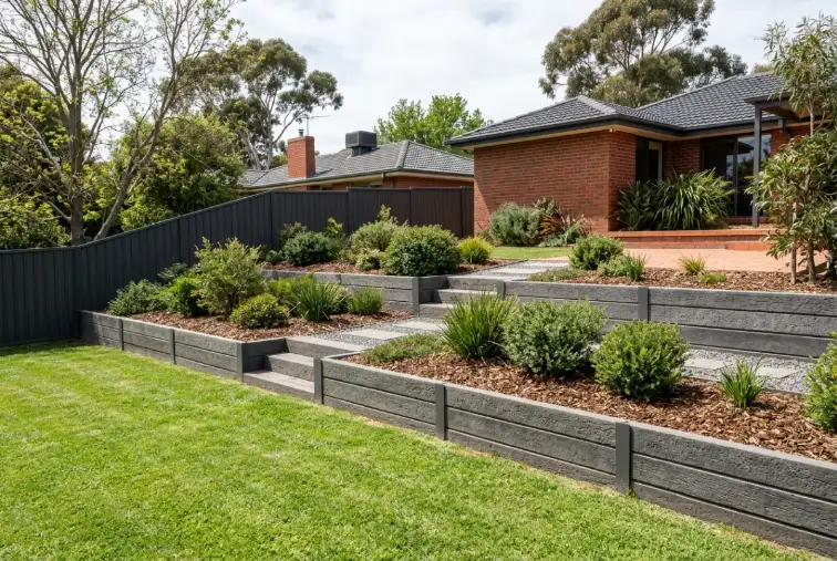 Terraced walls, a concrete retaining wall in Launceston