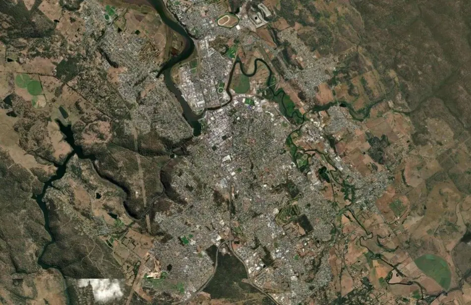 Satellite view of Launceston and the suburbs we work in