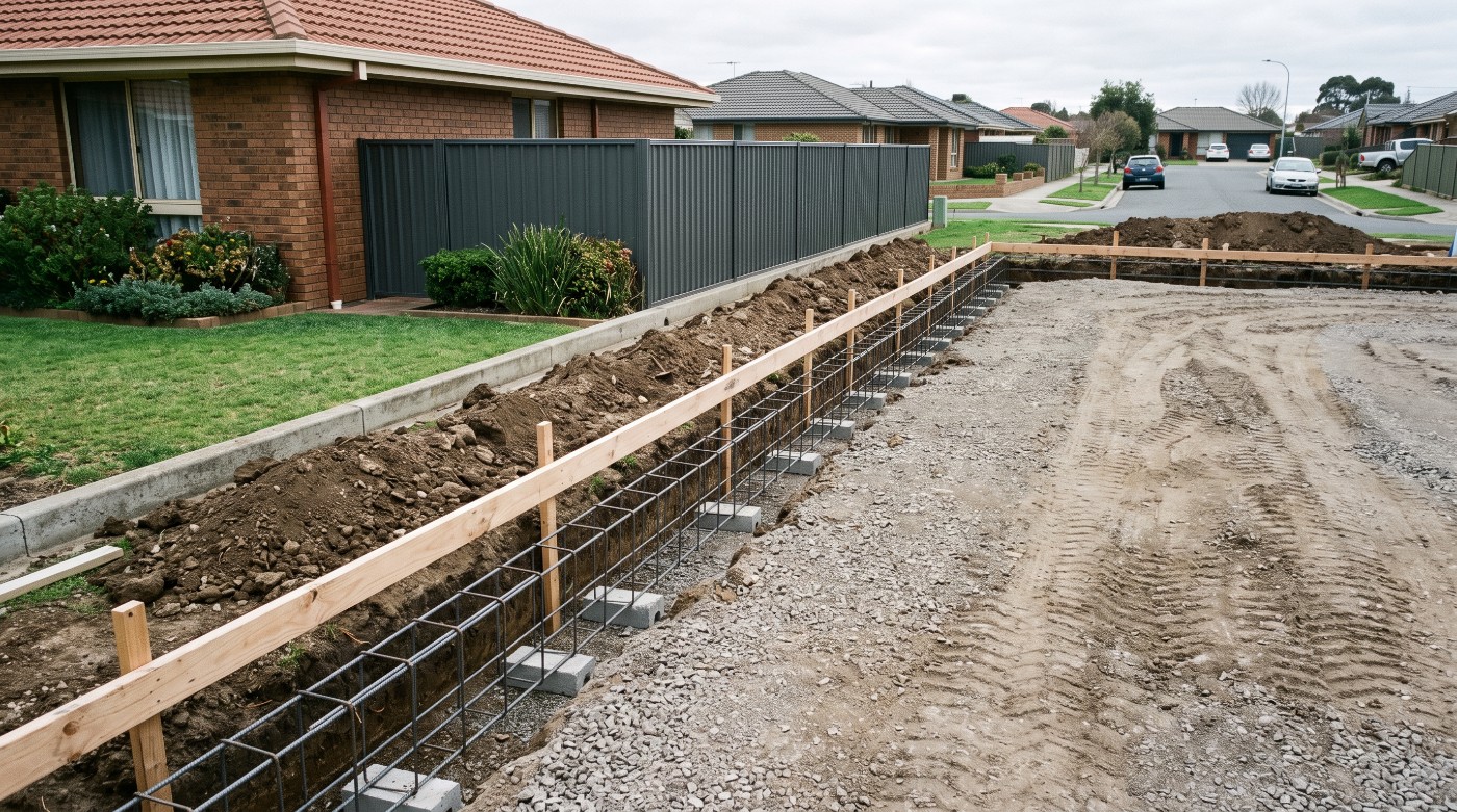 Edge beams to depth, a concrete slab in Launceston