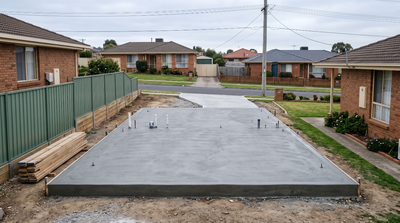The slab you are left with, a concrete slab in Launceston