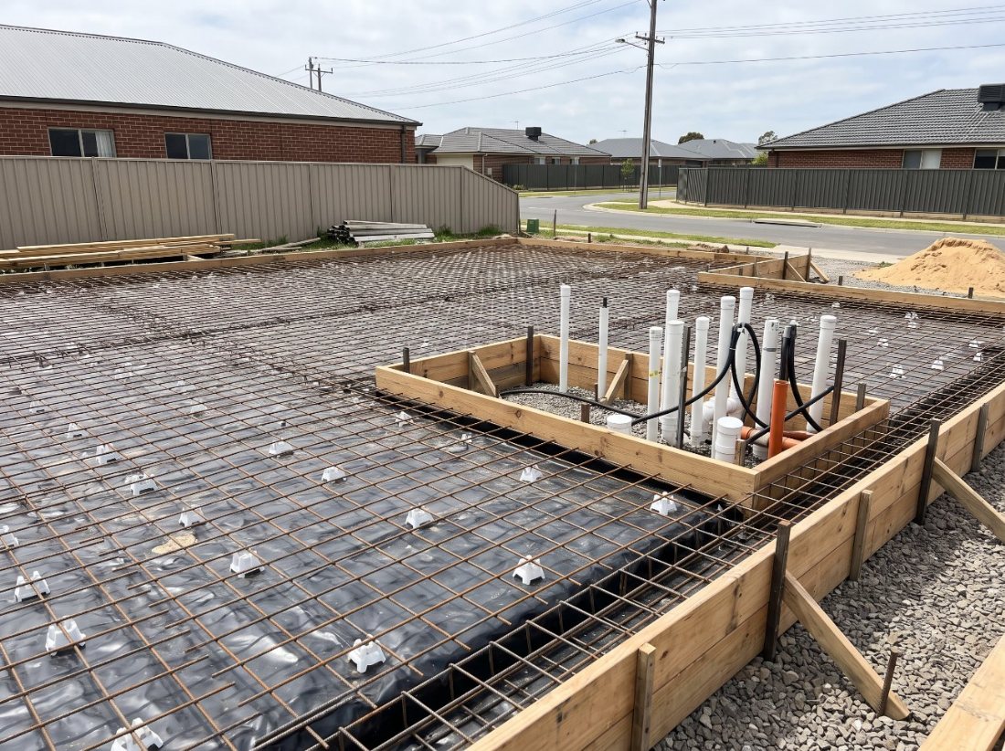 Finished house slab ready for the frame